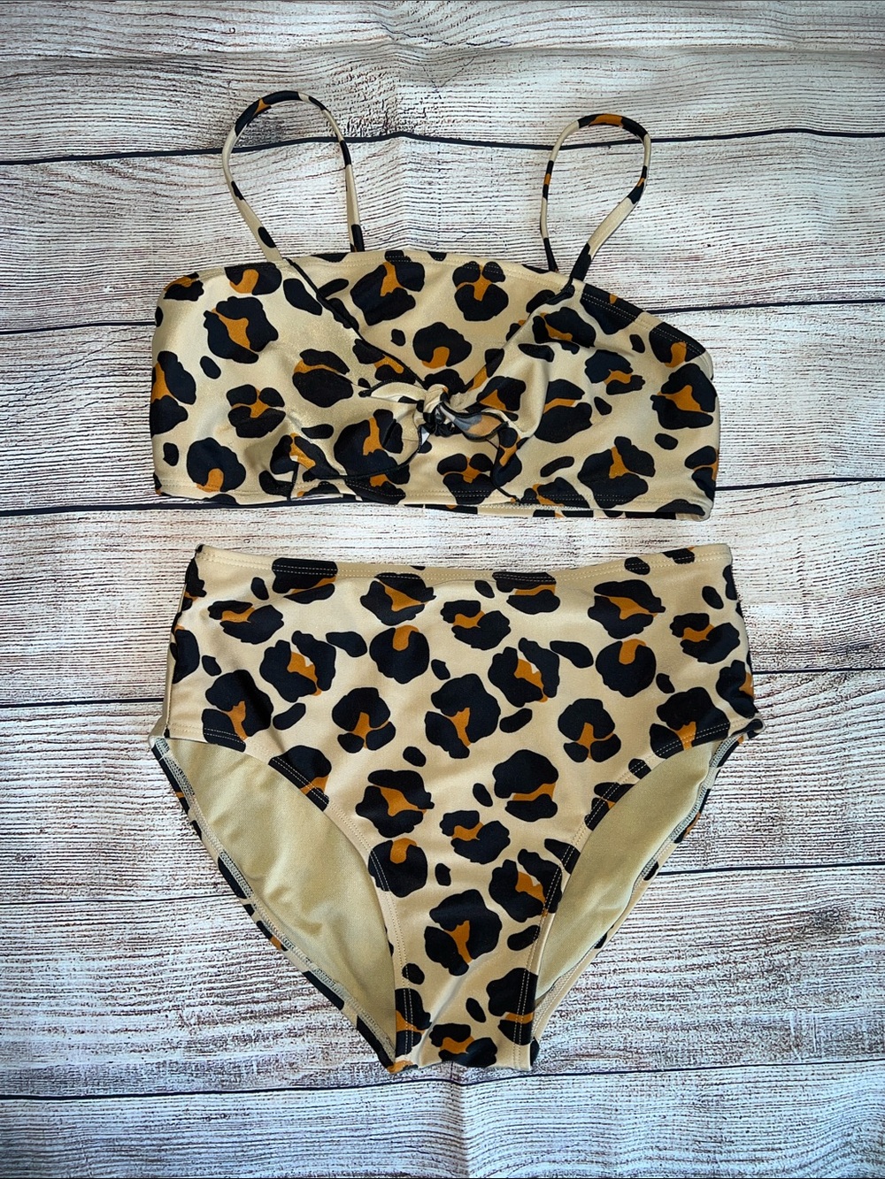 Girls art class Leopard Print High-Waist Bikini